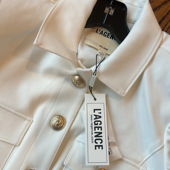 L’Agence White Kumi Twill Crop Jacket - Picture 3 of 3